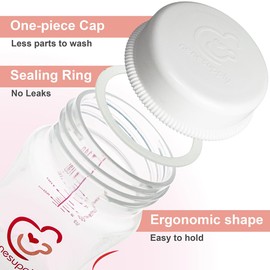 Nenesupply 9oz 4 Count Wide Neck Mouth Breastmilk Storage Bottle Breast Pump Bottles Use for Pumping with Spectra S1 S2 9 Plus Breast Pumps. Replace Spectra Bottles for Pumping Breastmilk Collection