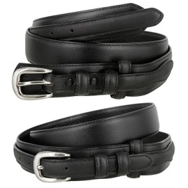 Men's Belt Oil-Tanned Genuine Leather Ranger Belt 1-3/8" Wide (Black, 42)