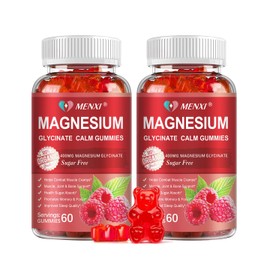 Magnesium Gummies 600mg per Serving-Magnesium Glycinate 400mg and Magnesium Malate 200mg,Sugar Free Magnesium Potassium Supplement for Calm Mood, Muscle, Bone & Energy Support,120 Raspberry Gummies