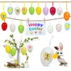 O-Kinee Easter eggs decoration for hanging, plastic Easter decoration