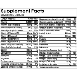 Max Multi-VIT-Min-Amino Vitamins Minerals Amino Acids ~ 200 Capsules - No Additives ~ Naturetition Supplements