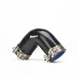 Tucool Racing Acoplador de codo universal de 4 capas de alto rendimiento de 90 grados para turbo/intercooler/tubería de admisión, longitud de 102 mm de grosor, 5 mm con abrazadera de tornillo en T (negro, 51 mm (2 pulgadas)