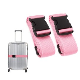 Luggage Straps for Suitcase Heavy Adjustable Suitcase Straps with Quick Release Buckle Suitcase Identifier Bands for Travel Case Non-Slip Travel Belt Travel Accessories (Pink, 2pcs)