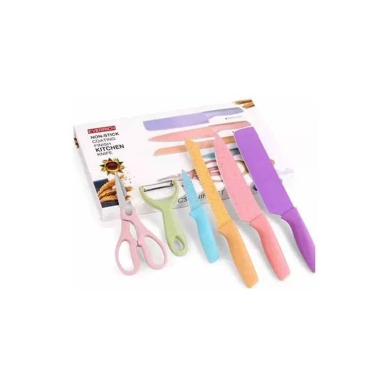 CB Cuchillos Cocina Profesionales Acero Inoxidable Color Pastel