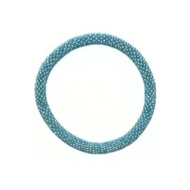 Humble Hilo Handmade Glass Bead Bracelet (Turquoise, Small)