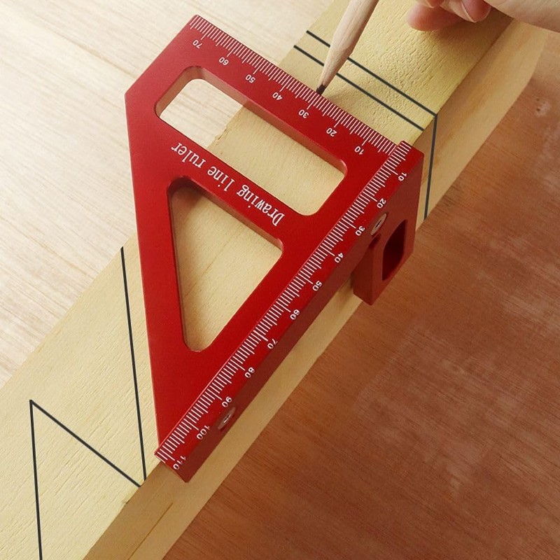 KETIPED 3D Multi-Angle Measuring Ruler,45/90 Degree Aluminum Alloy Woodworking Square