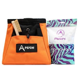 Psychi OG Chalk Bucket Bag Starter Pack Bundle for Rock Climbing Bouldering Gym (Light Orange)