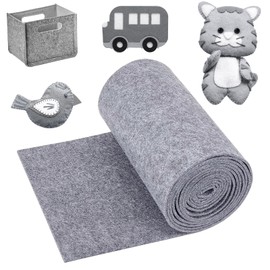Felt Roll Felt Fabric, 30 cm x 300 cm x 3 mm Polyester Felt Underlay, Craft Felt for DIY Storage Bag, Patchwork, Sewing, Crafts, Felt Mat for Cutting Decoration (Grey)