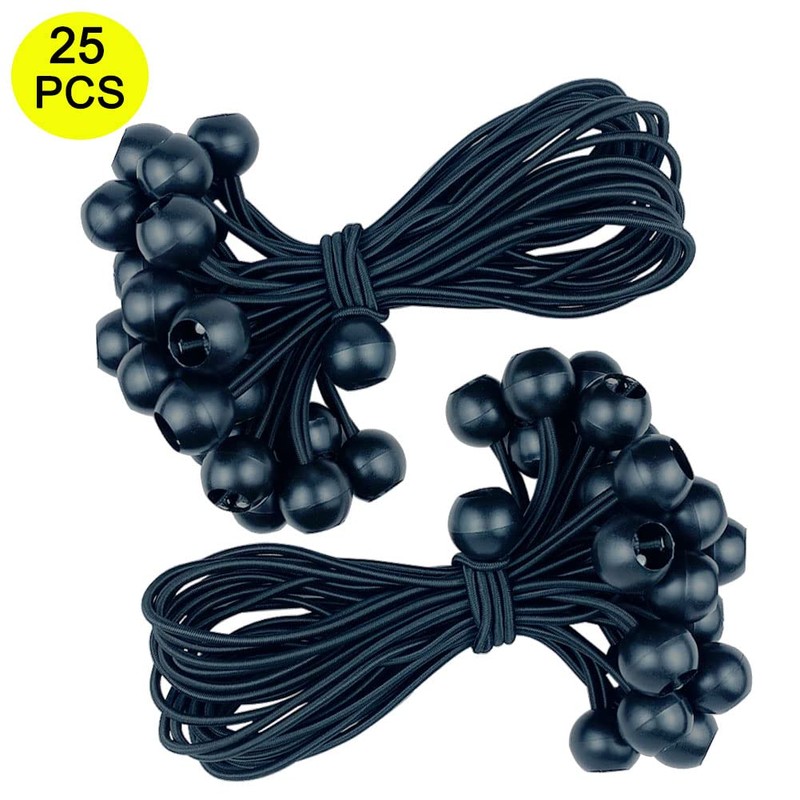 BluVast Rubber Tensioner with Ball 25 Pieces 23 cm Black
