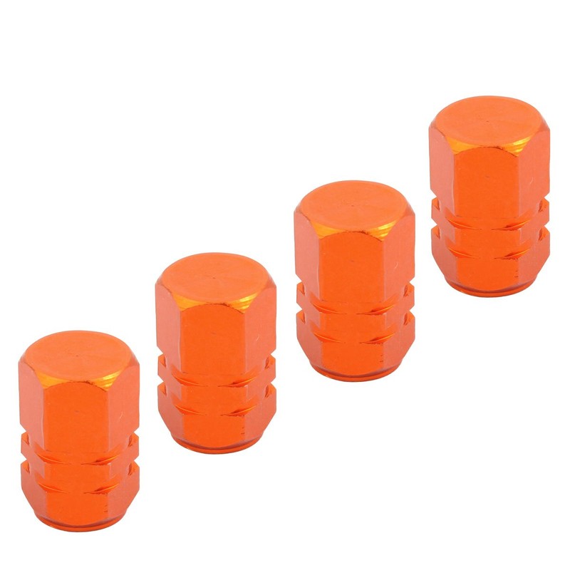 TOMALL Orange Hexagon Style Wheel Tyre Valve Caps for SUV