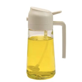 2-in-1 Oil Dispenser and Sprayer, Glass, Oil Bottle for Cooking (TAN) PERJ