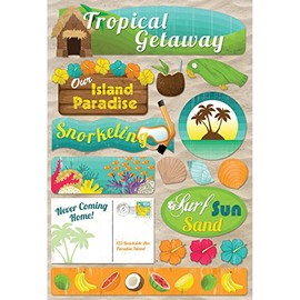 Karen Foster 10984 Design Acid and Lignin Free Scrapbooking Sticker Sheet, Tropical Getaway
