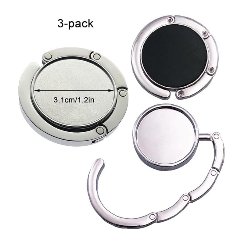 3 PCS Foldable Purse Hook Floding Handbag Hanger Premium Women's