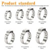 125PCS 7-21mm Single Ear Hose Clamps 304 Stainless Steel Wire