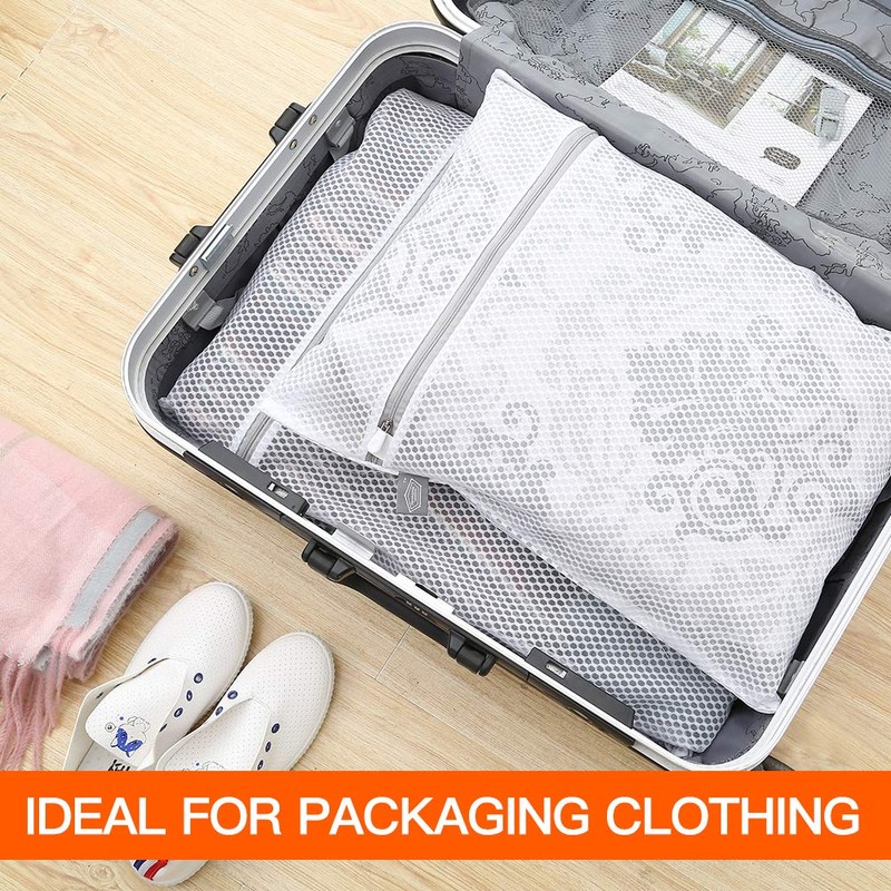 Kimmama Set of 2 Delicates Laundry Bags,Durable Zipper Mesh Laundry