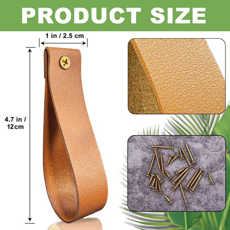 ZAAWUUT PU Leather Wall Hooks,6 Pack, Wall Mounted Straps Hanger