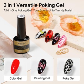 MIZHSE Poke Gel Nail Polish Set, with Professional Poke Foundation Gel