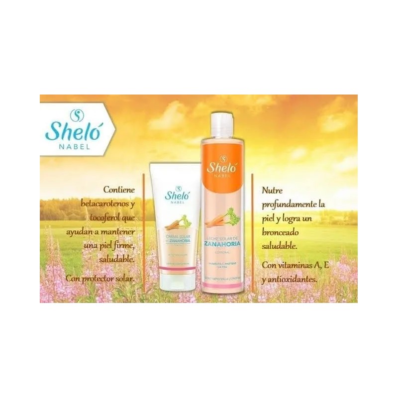 Crema Leche Solar Zanahoria Bronceado Corporal Shelo