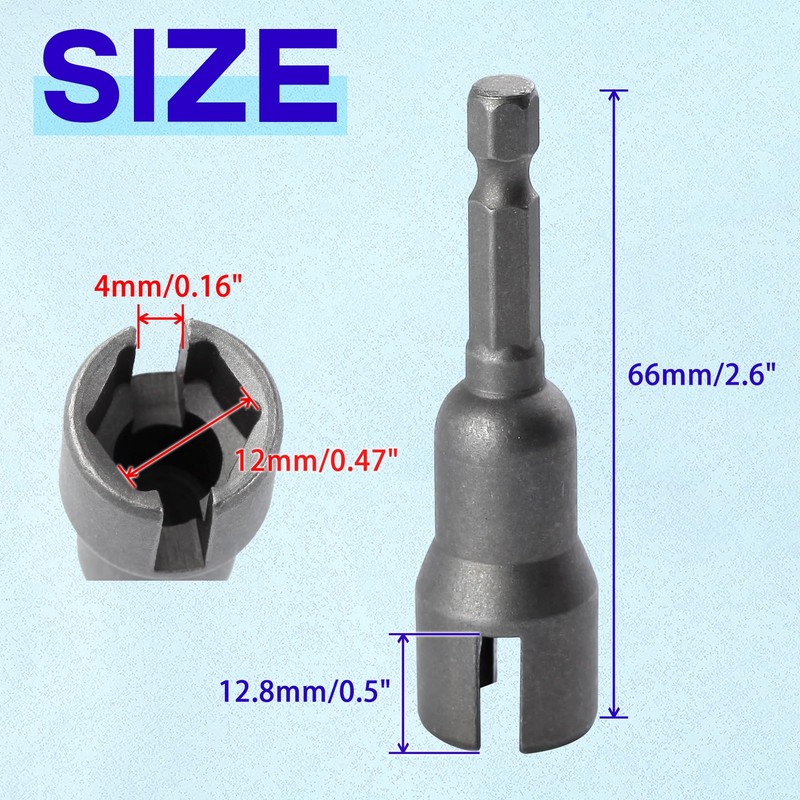 SPEEDWOX 2PCS Power Wing Nut Driver Set 1/4 Inch Hex