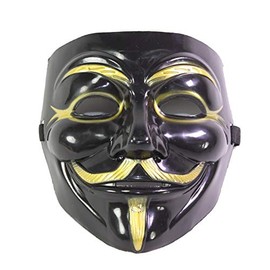 Imonic V for Vendetta Mask / Anonymous / Guy Fawkes Mask Black & Gold
