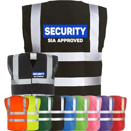 Corporate Togs SIA APPROVED SECURITY Vest, Hi-Vis, Workwear Event Staff Waistcoat, Fastening and Fully EN471, Health & Safety Compliant | Safety Apparel