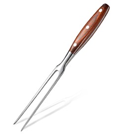 Stainless Steel Barbecue Fork with Wooden Handle, Meat Fork, Large Meat Fork with Wooden Handle, Carving Fork Made of Stainless Steel, Roasting Fork, Serving Fork, Steel with Wooden Handle, Grill
