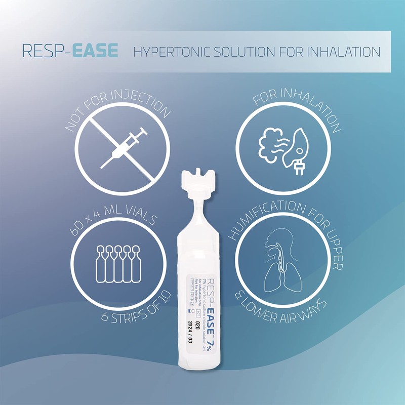 Resp-Ease 480ml 7% Sterile Hypertonic Saline Solution for Inhalation via