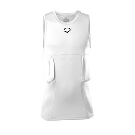 EvoShield Youth Sleeveless Rib Shirt and Shields - Team White, Large