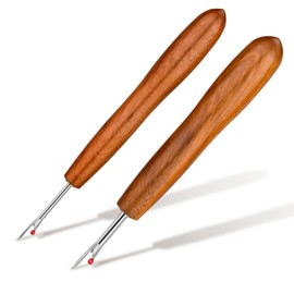 Easusy Seam Rippers, 2PCS Wood Handle Stitch Unpicker Tool, Quick Unpick
