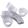 Wedding Decor 100 Pcs Silver Cupcake Cases Holders Muffin Containers