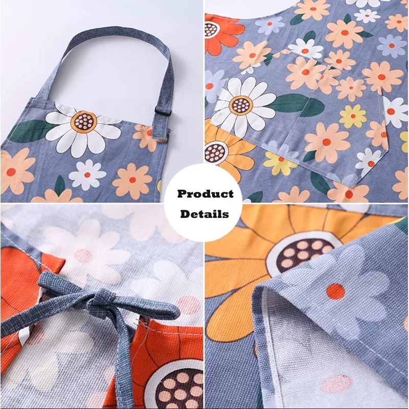 2 Pack Kitchen Cooking Aprons, Adjustable Chef Apron with Pockets,