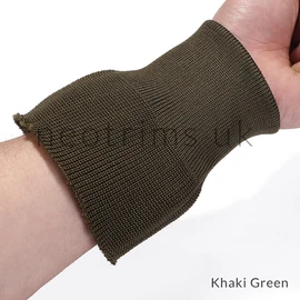 Neotrims Rib Knit Cuff Pair, Knitted Tubular and Shaped. Seamless Ribbing Fabric for Replacement Cuffing Seamless Jacket Bombers, 10 Colors, Cut Length to Size Required & Sew (Khaki Green, 1 Pair)