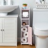 AOJEZOR Toilet Paper Holder Stand: Small Bathroom Storage Cabinet -
