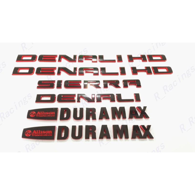 Auto 6PCS 11-19 Gloss Black Red GMC Sierra Denali Duramax
