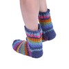 Pachamama Women 100% Wool Bed Sofa Socks Handknitted Stripe Blue