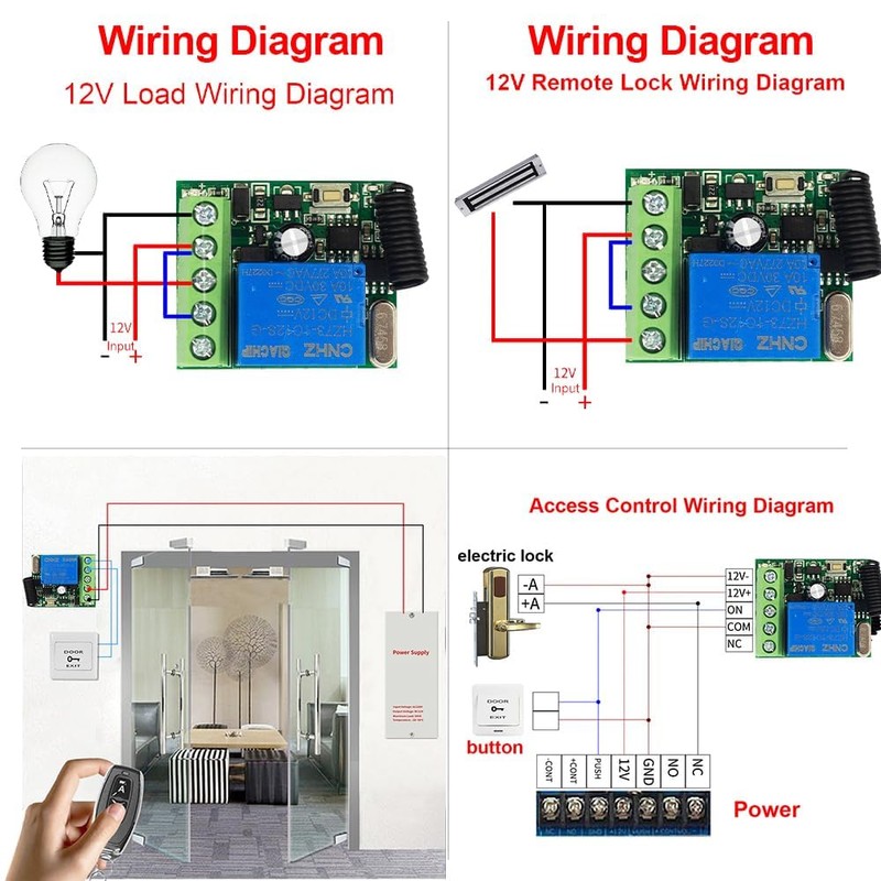 QIACHIP DC 12 V Wireless Switch with Remote Control 433
