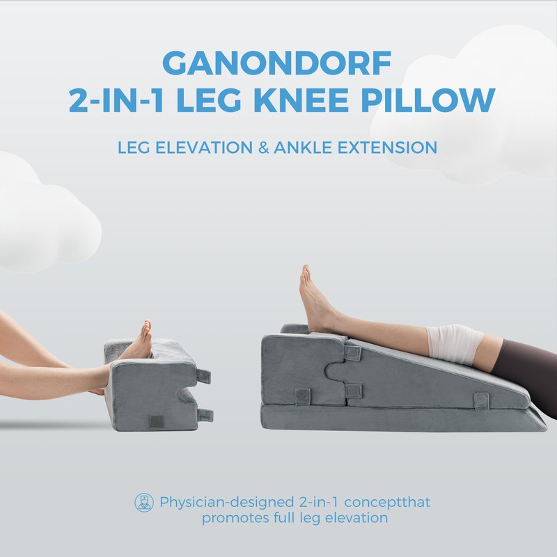 Leg Elevation Pillow for Sleeping, Foam Wedge Pillow Set for