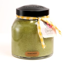 A Cheerful Giver - Rainforest - 34oz Papa Scented Candle Jar with Lid - Keepers of The Light - 155 Hours of Burn Time, Gift for Women, Green