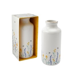 CGB Giftware | The Beekeeper Floral Ceramic Bottle Vase In Gift Box | Homeware | Home Decor | Flower Vase | Ceramic Vase | GB07472