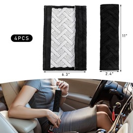 Yourkar 4 PCS Car Seat Belt Pad Cover, Comfort Soft Seatbelt Strap Cover to Protect You Neck & Shoulder, Safety Belt Harness Pad for A More Comfortable Driving, Car Accessories (Black)
