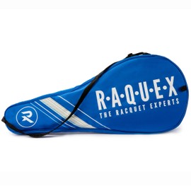 Raquex Tennis Racket Bag – Blue or Black - Tennis Racket Cover Bag, Squash & Badminton Racquet Bag for 2 Racquets & Accessories with Shoulder Strap (Blue +Enhance Grip, Black)
