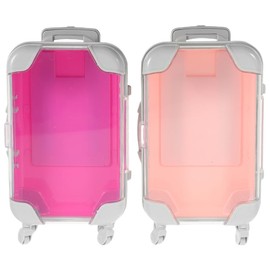 Beavorty 2 Stück Mini-Koffer für Wimpern mit Simulation, Trolley-Design, tragbar, für Make-up, Reisen und Make-up, niedlich, wasserdicht, für Damen