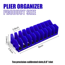 Eikovia Plier Orgainzer, 2 Pack ​Pliers Orgainzer Rack, 20 Slots Extendable Screwdriver Organizer with Non-Slip Rubber Base, Fits 3" H, Toolbox Organizer for Pliers, Wrenches, Screwdrivers,Blue