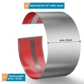 Sanbege Stainless Steel Door Kick Plate, 10" x 30" Door Push Plate, Self Adhesive Kickplate for 32" Doors Interior or Exterior (Brushed Nickel)