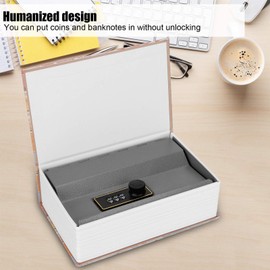 Book-shaped Safe with Secret Combination, Portable Safe with Code Lock, Secret Safe, Piggy Bank for Jewellery, Money, 18.2 x 11.8 x 5.7 cm, Multi-Colour