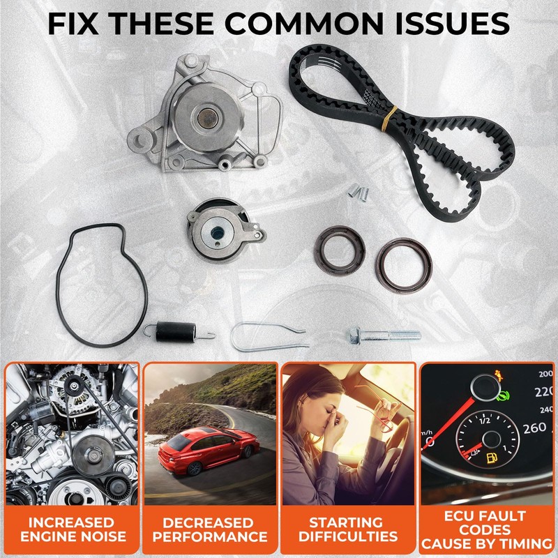 ISINSWIFT Engine Timing Belt Kit with Water Pump Compatible with