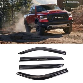 SONTIAN Windows Visor Tape-on Side for 2019-2022 Dodge RAM 1500 Crew Cab, Rain Guards for Trucks Window Deflectors,Vent Deflector, Window Visors for Cars, Vent Deflector 4 pcs 94806 Windows Deflector