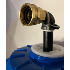 IBC Tote Sprayball - Stainless Steel - Silver - 3/4" Female Hose Fitting - Ball Valve - 2 Ports - FIP Outlet - Plastic Body