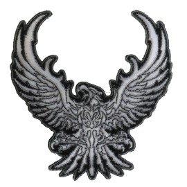 Ivamis Eagle Patch Embroidered in Silver - 4x4 inch - P6148