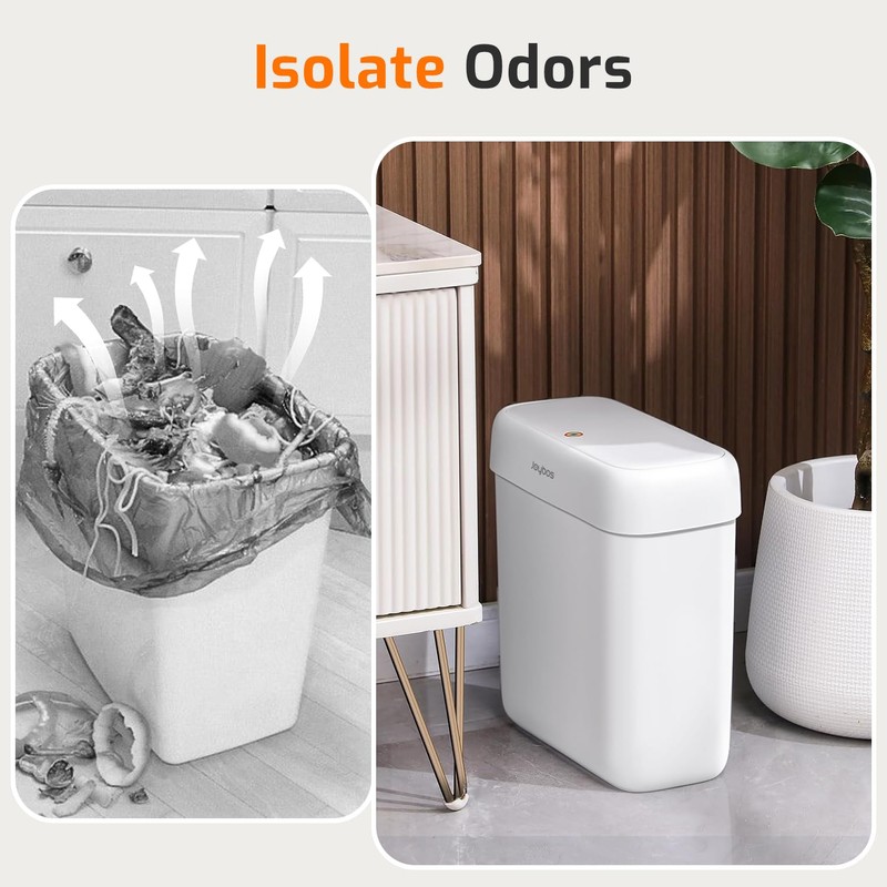 MOPALL Small Bathroom Trash Can with Lid, 3.2 Gallon /